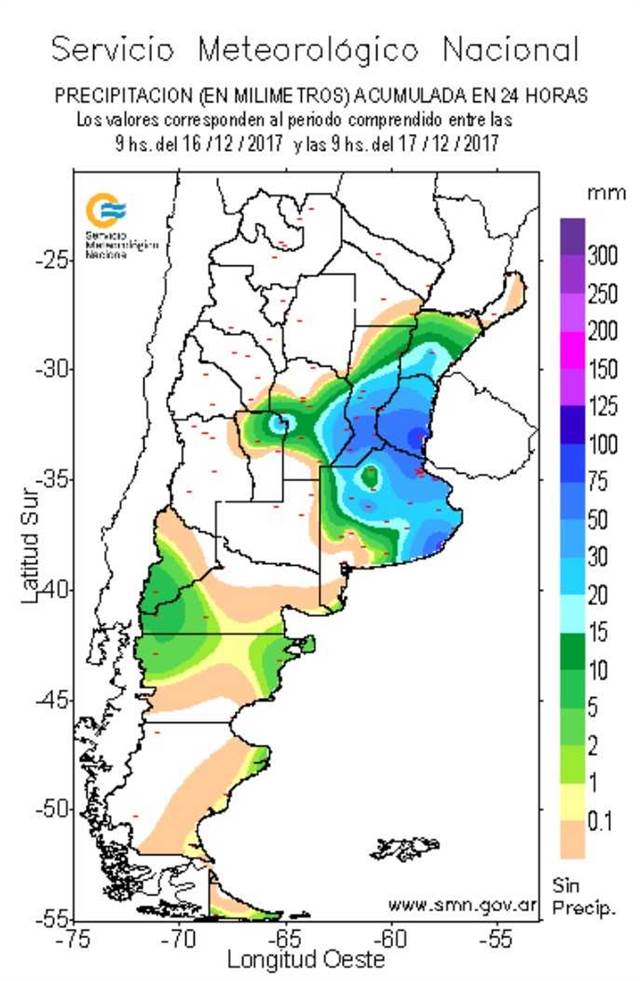 Chuvas na Argentina no último final de semana