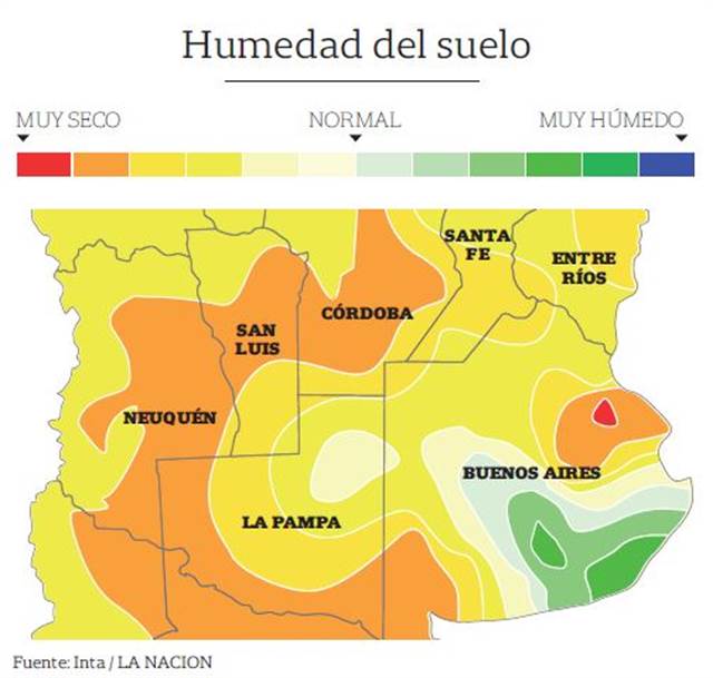 Umidade do solo na Argentina