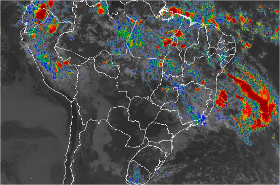 Imagem de satélite de todo o Brasil nesta sexta-feira (22) - Fonte: Inmet