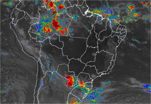 Imagem de satélite de todo o Brasil nesta sexta-feira (26) - Fonte: Inmet