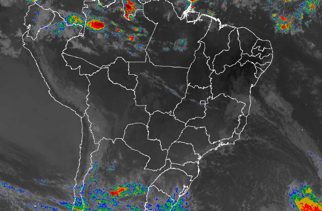 Imagem de satélite de todo o Brasil nesta quarta-feira (05) - Fonte: Inmet