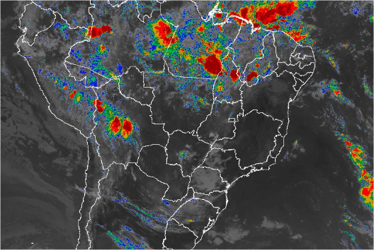 Imagem de satélite de todo o Brasil nesta quinta-feira (04) - Fonte: Inmet