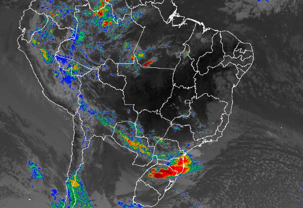 Imagem de satélite nesta sexta-feira (06) em todo o Brasil - Fonte: Inmet