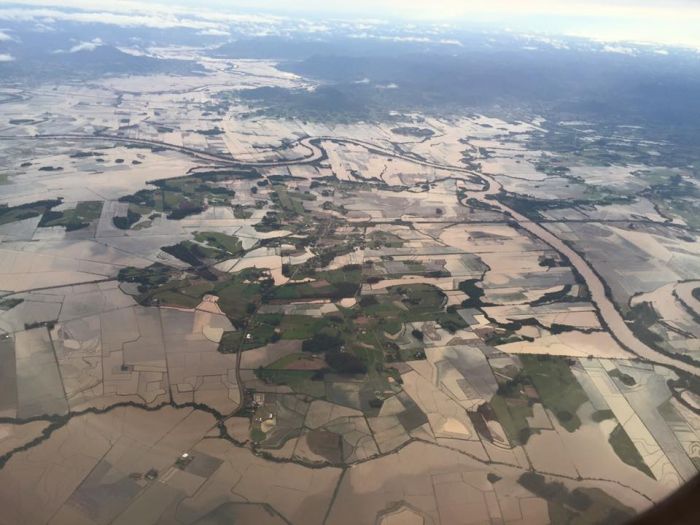 Foto aérea de Santa Maria (RS) após o temporal desta quinta-feira (08). Imagem enviada por Joel Engel 3