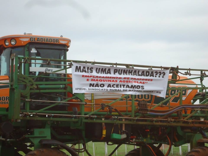 Protesto contra o emplacamento - Alegrete/RS