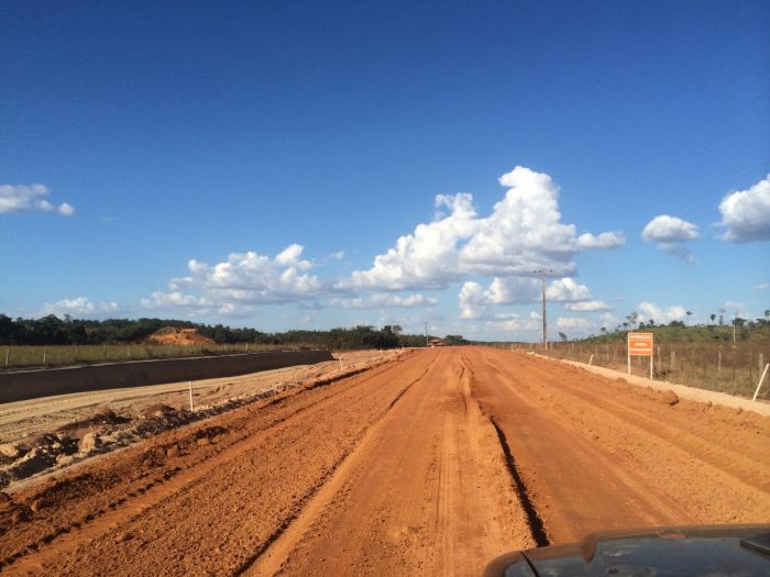 Imagem do dia - Base do asfalto que está sendo feito para o Porto dos Gaúchos em Itanhangá (MT). Enviado por João Gabriel Baldissera