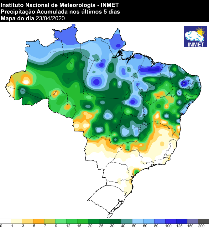Acumulados de chuvas - Inmet - 24/04