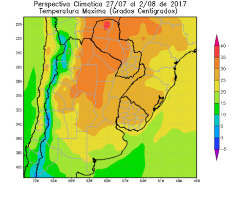Argentina - previsões climáticas