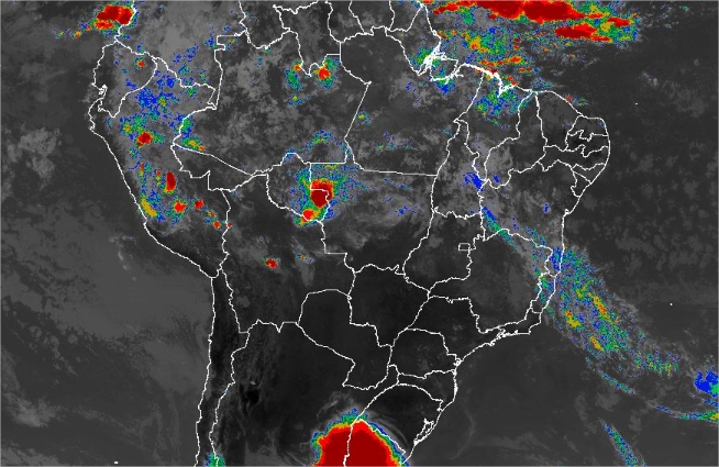 Imagem de satélite de todo o Brasil nesta terça-feira (11) - Fonte: Inmet