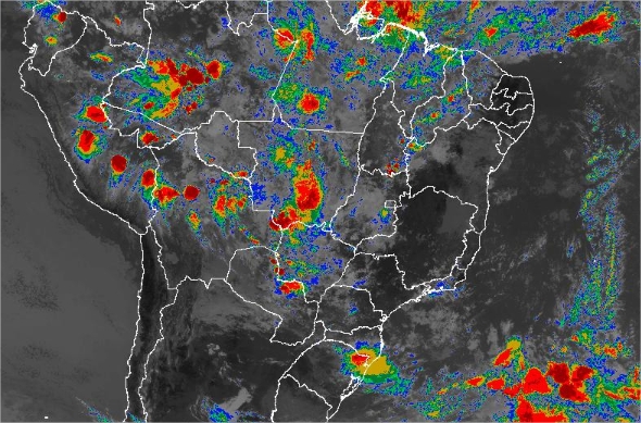 Imagem de satélite de todo o Brasil nesta sexta-feira (30) - Fonte: Inmet