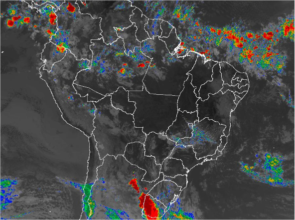 Imagem de satélite de todo o Brasil nesta quarta-feira (30) - Fonte: Inmet