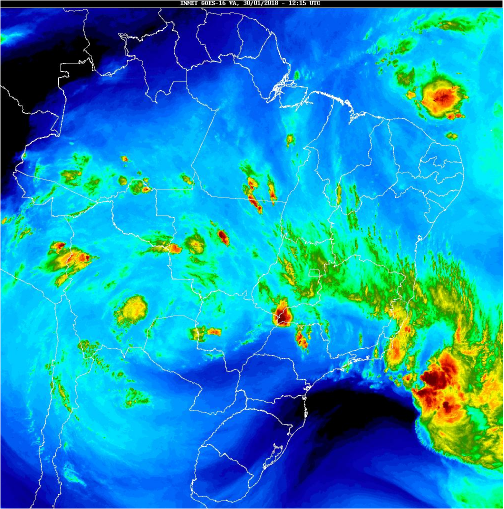 Satélite para todo o Brasil nesta 3ª feira - Fonte: Inmet