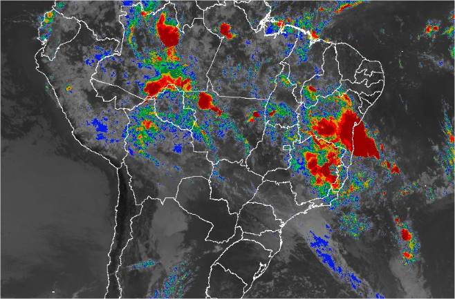 ​Imagem de satélite de todo o Brasil nesta quinta-feira (21) - Fonte: Inmet