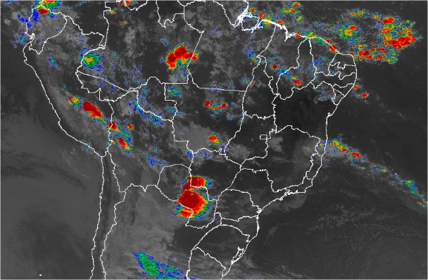 Imagem de satélite de todo o Brasil nesta terça-feira (30) - Fonte: Inmet