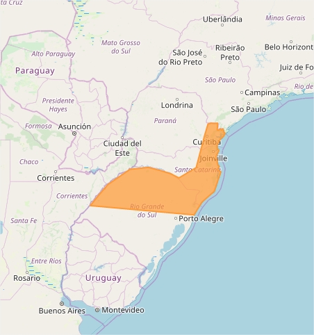 Mapa das áreas com alerta de tempestade nesta 6ª feira - Fonte: Inmet