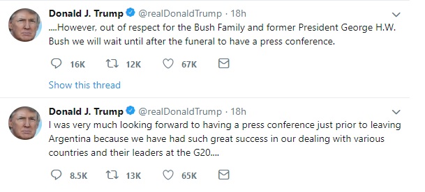 Tweets Trump Pós G20