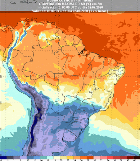 Temperaturas 93 horas - Inmet