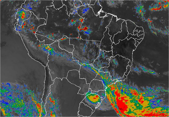 Imagem de satélite de todo o Brasil nesta sexta-feira (24) - Fonte: Inmet