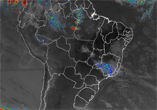 Imagem de satélite de todo o Brasil nesta terça-feira (28) - Fonte: Inmet