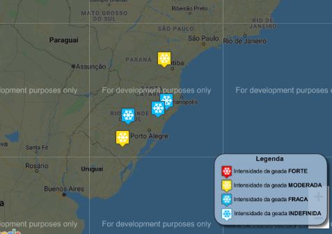 Mapas de geadas - Inmet - 2605