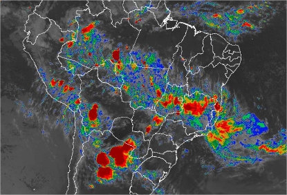 Imagem de satélite de todo o Brasil nesta sexta-feira (28) - Fonte: Inmet