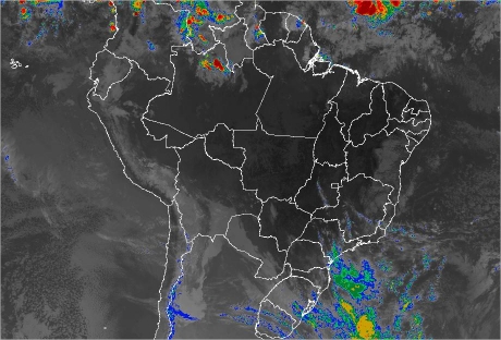 Imagem de satélite de todo o Brasil nesta segunda-feira (23) - Fonte: Inmet