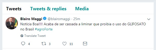Twitter Blairo Glifosato