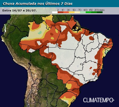 Chuva acumulado nos últimos 7 dias