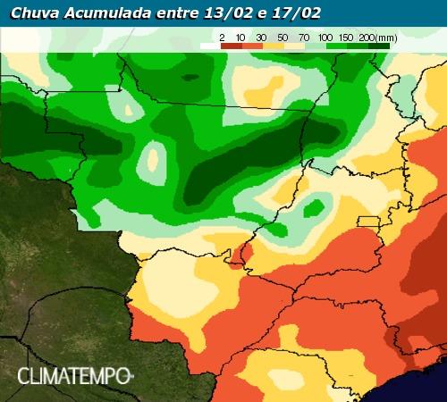 Climatempo - Centro-Oeste Chuvas até 17 de Fevereiro