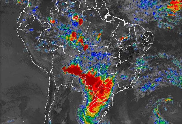 ​Imagem de satélite de todo o Brasil nesta sexta-feira (23) - Fonte: Inmet
