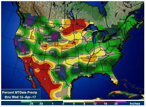 Acumulado de chuvas em abril - AgWeb