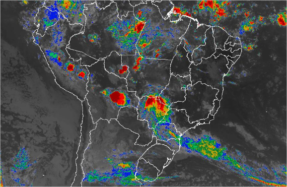 ​Imagem de satélite de todo o Brasil nesta segunda-feira (22) - Fonte: Inmet