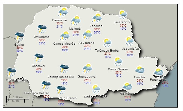 Chuvas no PR - Simepar