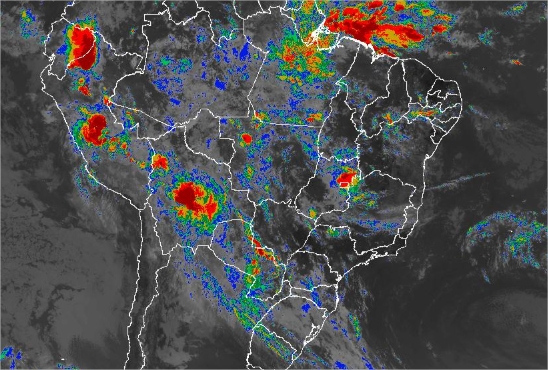 Imagem de satélite de todo o Brasil nesta sexta-feira (11) - Fonte: Inmet