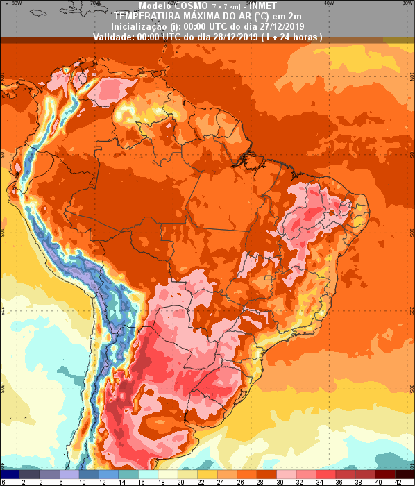 Mapa temperatura - Inmet