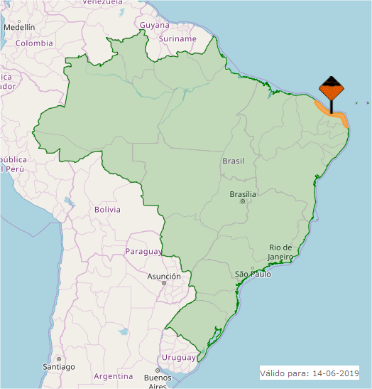 Mapa das áreas com alerta nesta 6ª feira em todo o Brasil - Fonte: Inmet