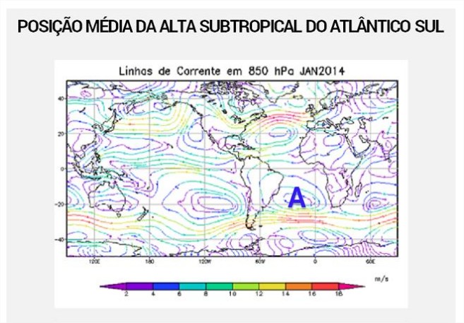 Posição Média da Alta Subtropical do Atlântico Sul - Climatempo