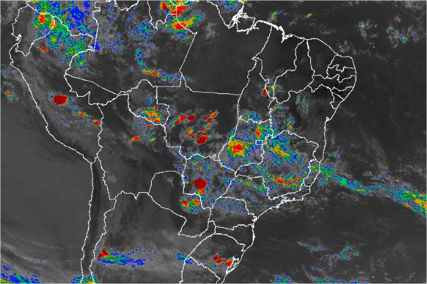Imagem de satélite de todo o Brasil nesta sexta-feira (03) - Fonte: Inmet