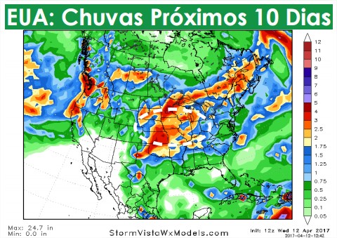 Chuvas nos EUA - 10 dias