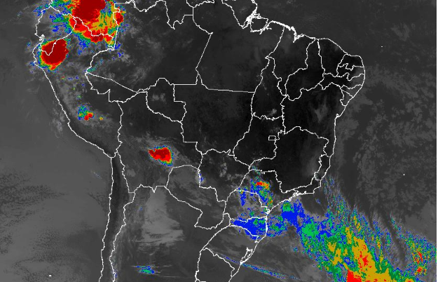 Imagem de satélite nesta sexta-feira (20) em todo o Brasil - Fonte: Inmet