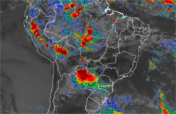Imagem de satélite de todo o Brasil nesta quarta-feira (28) - Fonte: Inmet