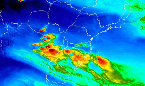 Imagem de satélite do Sul do Brasil nesta sexta-feira (18) - Fonte: Inmet