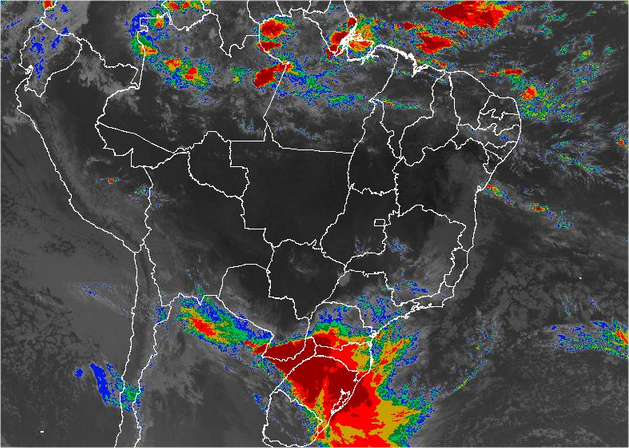 Imagem de satélite de todo o Brasil nesta sexta-feira (10) - Fonte: Inmet