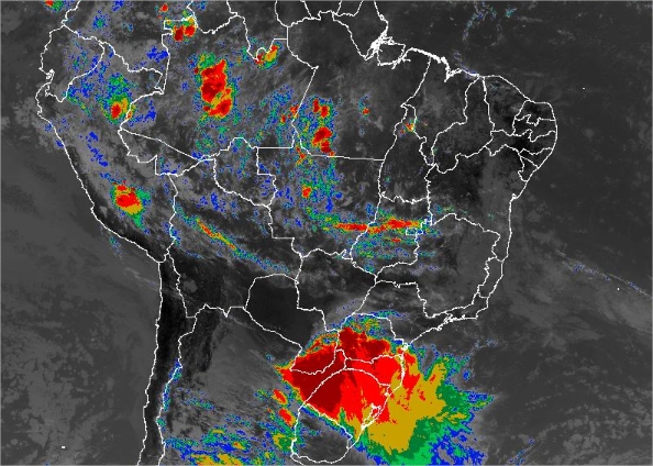 Imagem de satélite de todo o Brasil nesta quarta-feira (31) - Fonte: Inmet