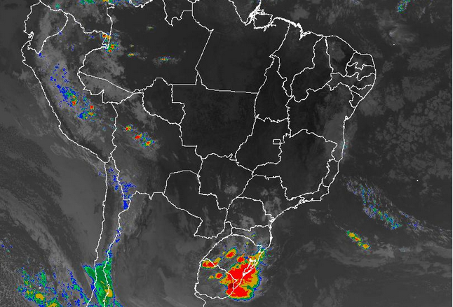 Imagem de satélite nesta sexta-feira (28) em todo o Brasil - Fonte: Inmet