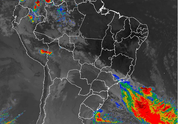 Imagem de satélite nesta sexta-feira (05) em todo o Brasil - Fonte: Inmet
