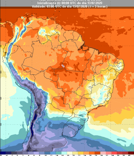 Temperaturas - 93 horas - Inmet