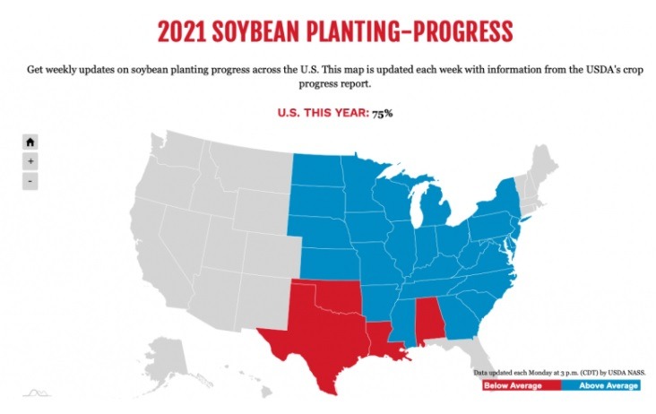 Soja - Plantio EUA - Mapa: Successful Farming