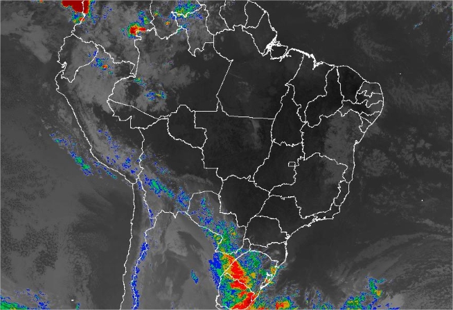 Imagem de satélite de todo o Brasil nesta sexta-feira (20) - Fonte: Inmet