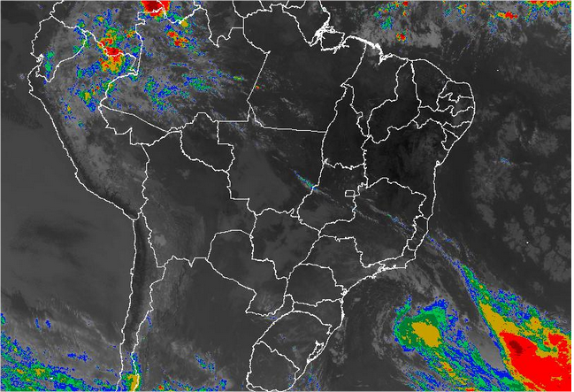 Imagem de satélite de todo o Brasil nesta terça-feira (04) - Fonte: Inmet